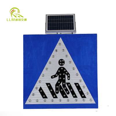 Direct manufacturer pedestrian crossing LED strobe lighting solar road safety signs